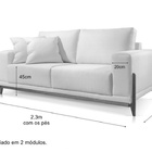 Sofá 4 Lugares Almofada Solta Base Madeira Linho Bege Claro B