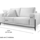 Sofá 4 Lugares Almofada Solta Base Madeira Linho Bege Medio B