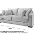 Sofá 4 Lugares Almofada Solta Linho Cinza Medio Helô 2,4m