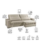 Sofá 4 Lugares Ametista 276 Cm  Veludo Capuccino