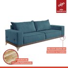 Sofá 4 Lugares Amsterdã  Linho/azul Petroleo