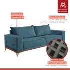 Sofá 4 Lugares Amsterdã  Linho/azul Petroleo