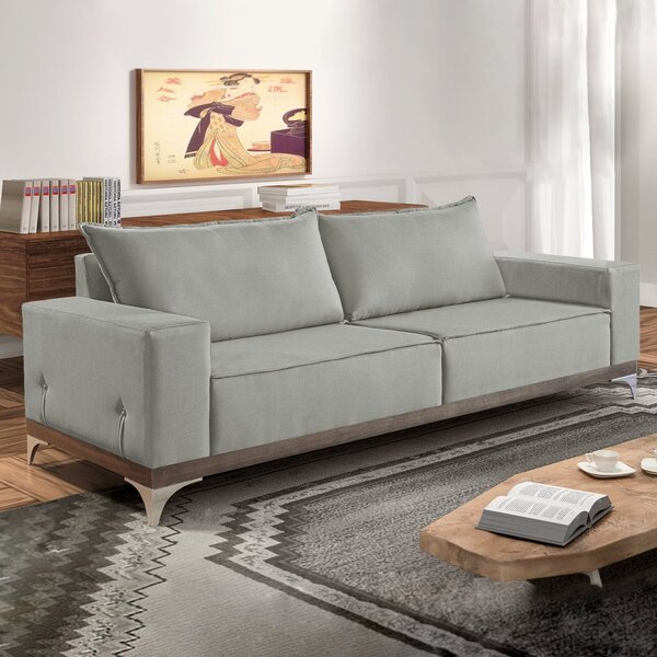 Sofá 4 Lugares Amsterdã  Linho/cinza Claro