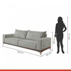 Sofá 4 Lugares Amsterdã  Linho/cinza Claro