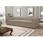 Sofá 4 Lugares Astúria 260cm Couro Bege 66 G58 - Gran Belo