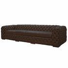 Sofá 4 Lugares Astúria 260cm Couro Conhaque G58 - Gran Belo