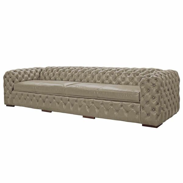 Sofá 4 Lugares Astúria 280cm Couro Bege 66 G58 - Gran Belo