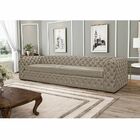 Sofá 4 Lugares Astúria 280cm Couro Bege 66 G58 - Gran Belo