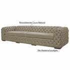 Sofá 4 Lugares Astúria 280cm Couro Bege 66 G58 - Gran Belo