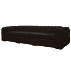 Sofá 4 Lugares Astúria 280cm Couro Marrom Café - Gran Belo