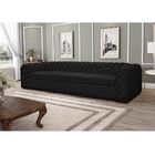 Sofá 4 Lugares Astúria 280cm Couro Preto Fosco G58 - Gran Belo