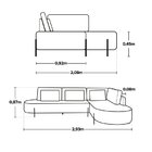 Sofá 4 Lugares Australia 293 Cm X 208 Cm  Cinza Claro