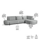 Sofá 4 Lugares Australia 293 Cm X 208 Cm  Cinza Claro