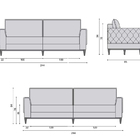 Sofá 4 Lugares Bege Em Veludo 2,84m Apus