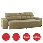 Sofá 4 Lugares Bela Neve Assento Retrátil E Reclinável Bege 2