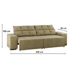 Sofá 4 Lugares Bela Neve Assento Retrátil E Reclinável Bege 2