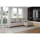 Sofá 4 Lugares Belgrado Com Chaise Direito Linho Cru 250 Cm