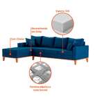 Sofá 4 Lugares Beny Com Chaise Esquerdo Linho Azul Marinho