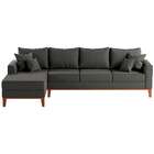 Sofá 4 Lugares Beny Com Chaise Esquerdo Linho Grafite