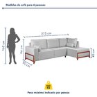 Sofá 4 Lugares Bipartido Com Chaise 2,75 X 1,60m Holanda Base