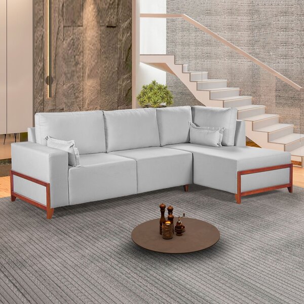 Sofá 4 Lugares Bipartido Com Chaise 2,75 X 1,60m Holanda Base