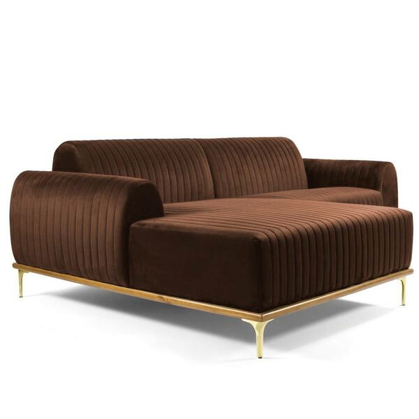 Sofá 4 Lugares Bipartido Com Chaise Lado Direito Base De Made