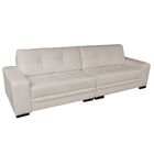 Sofá 4 Lugares Bipartido Sala De Estar Milano 260cm Couro Off