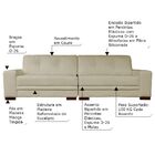 Sofá 4 Lugares Bipartido Sala De Estar Milano 280cm Couro Beg