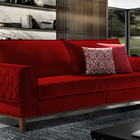 Sofá 4 Lugares Bordô Em Veludo 2,84m Apus