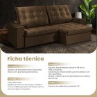 Sofá 4 Lugares Brasil 252cm Marrom