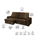 Sofá 4 Lugares Brasil 252cm Marrom