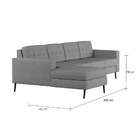 Sofá 4 Lugares Calmness Com Chaise Esquerdo Pé Palito Linho C