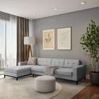 Sofá 4 Lugares Calmness Com Chaise Esquerdo Pés E Base Em Mad