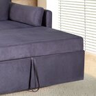 Sofá 4 Lugares Cama Odessa Estofados Ferrari Veludo Paris Mar