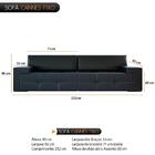 Sofa 4 Lugares Cannes Couro Sintetico Preto Brilho 2,32m