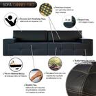 Sofa 4 Lugares Cannes Couro Sintetico Preto Brilho 2,32m