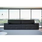 Sofa 4 Lugares Cannes Couro Sintetico Preto Brilho 2,32m