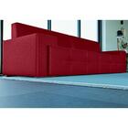 Sofá 4 Lugares Cannes Couro Sintético Vermelho 2,32m