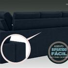 Sofá 4 Lugares Canto Com Chaise Retrátil Miró Velosuede Petro