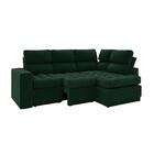 Sofá 4 Lugares Canto Com Chaise Retrátil Miró Velosuede Verde