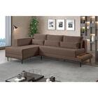 Sofá 4 Lugares Canto Fixo M-174 Veludo Martins Marrom