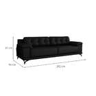 Sofá 4 Lugares Carrara Couro Preto