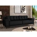 Sofá 4 Lugares Carrara Couro Preto