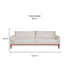 Sofá 4 Lugares Cinder Linho Bege 250 Cm