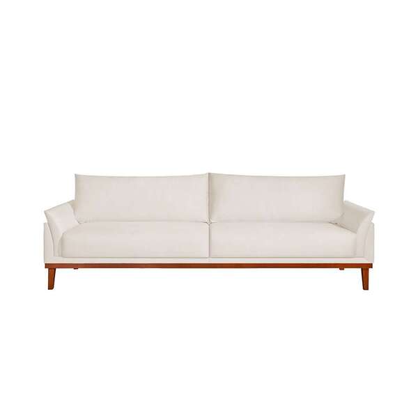 Sofá 4 Lugares Cinder Linho Bege Claro 250 Cm