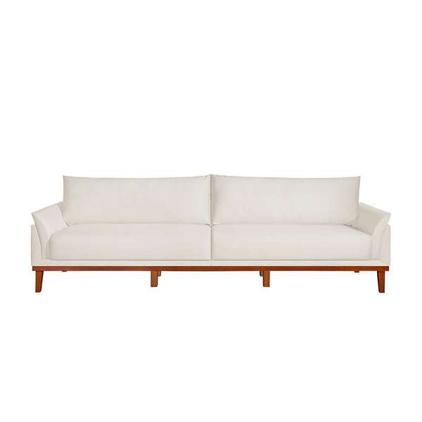 Sofá 4 Lugares Cinder Linho Bege Claro 270 Cm