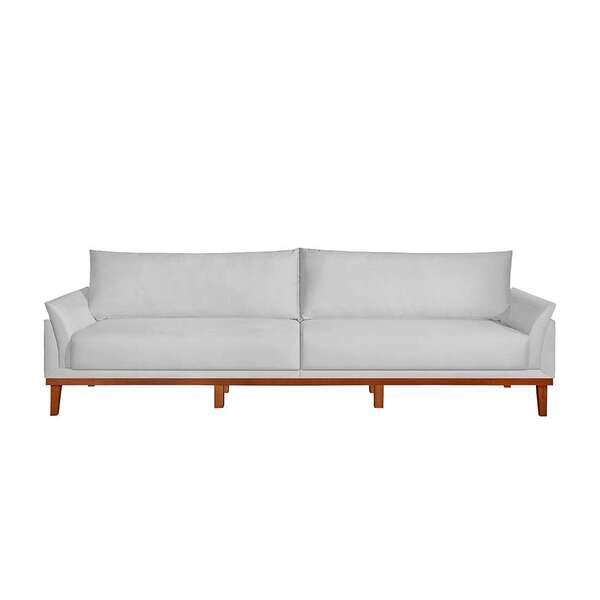 Sofá 4 Lugares Cinder Linho Cinza 270 Cm