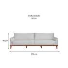 Sofá 4 Lugares Cinder Linho Cinza 270 Cm