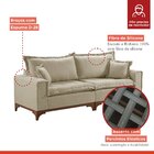 Sofá 4 Lugares Com Almofadas M47  Linho/bege