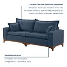 Sofá 4 Lugares Com Almofadas Nápoles  Linho/azul Petroleo